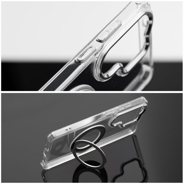 Case for Samsung A56 Frame Circle Stand MagSafe compatible transparent