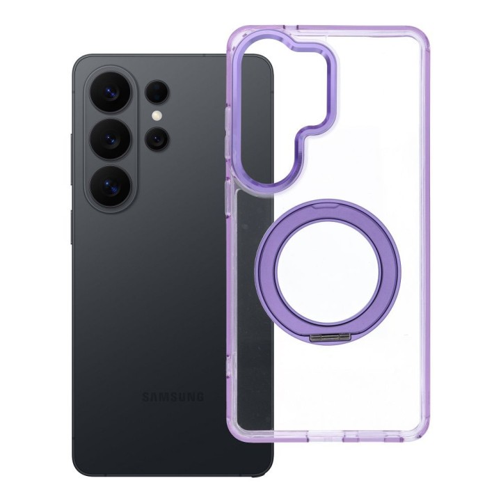 Чехол для Samsung S26 Ultra Frame Circle Stand совместимый с MagSafe фиолетовый
