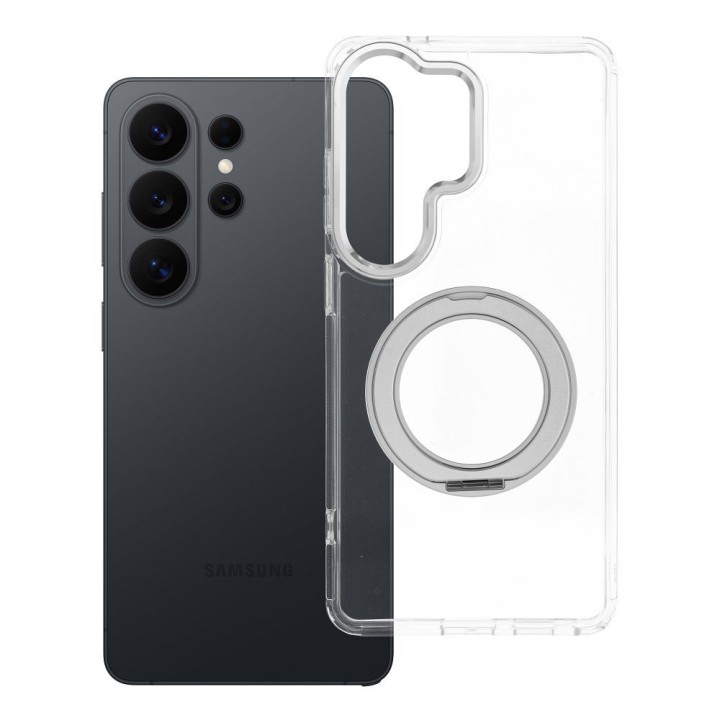 Case for Samsung S26 Ultra Frame Circle Stand compatible with MagSafe transparent