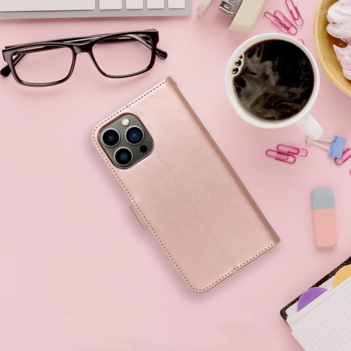 Flip case for iPhone 15 PRO Mezzo Book mandala rose gold