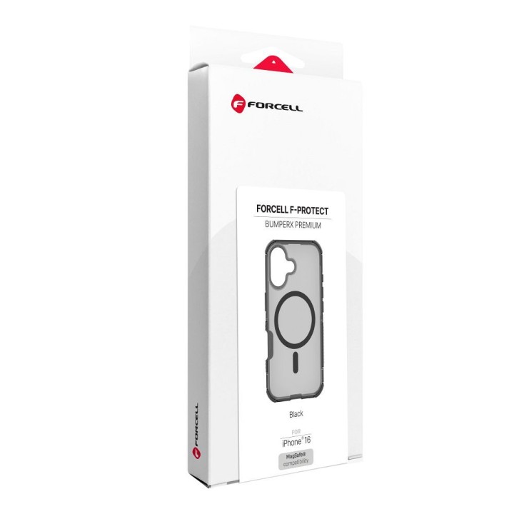 Case for iPhone 16 Forcell F-Protect BumperX Premium compatible with MagSafe black 0INT