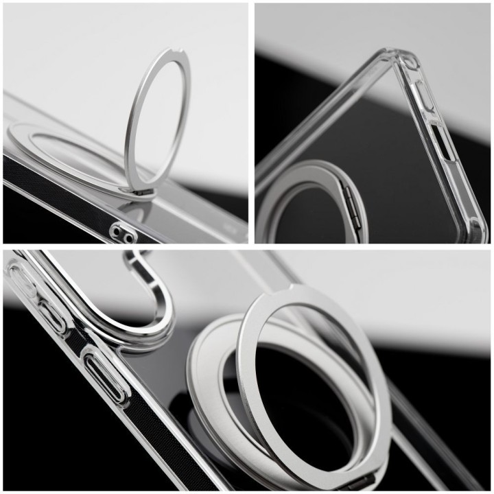 Case for Samsung A36 Frame Circle Stand MagSafe compatible transparent