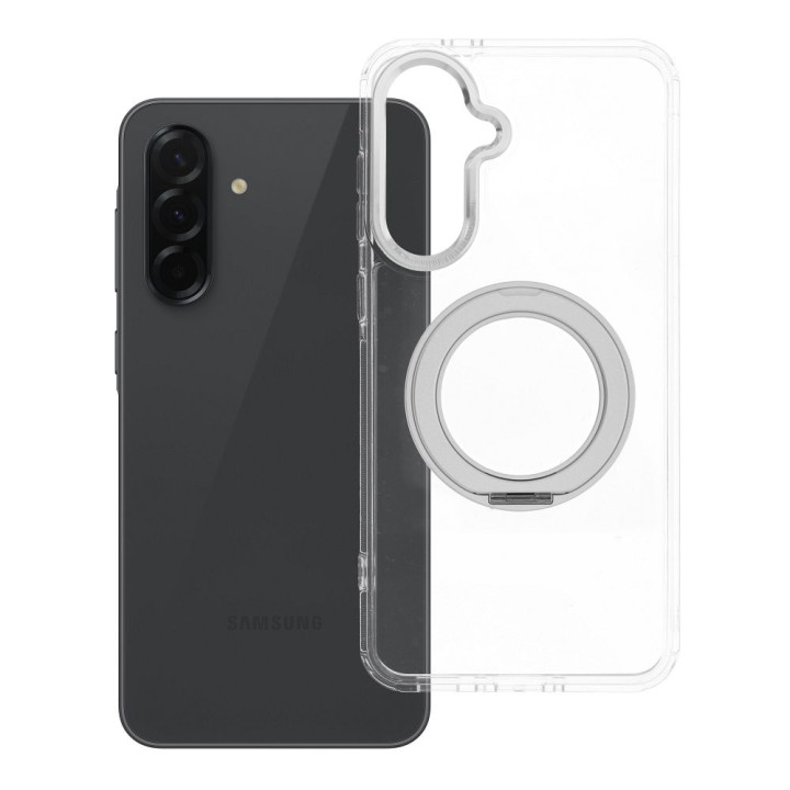 Case for Samsung A36 Frame Circle Stand MagSafe compatible transparent