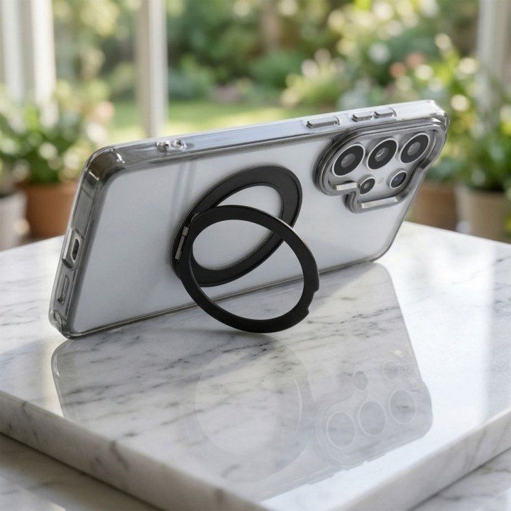 Case for Samsung S26 Ultra Frame Circle Stand compatible with MagSafe transparent