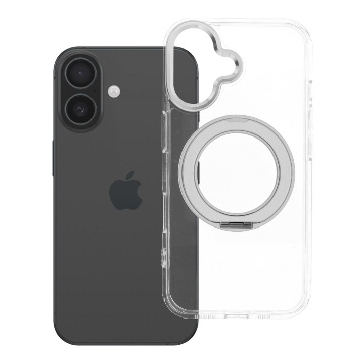 Чохол для iPhone 16 Frame Circle Stand сумісний із MagSafe прозорий