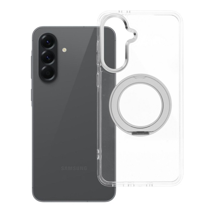 Case for Samsung A56 Frame Circle Stand MagSafe compatible transparent