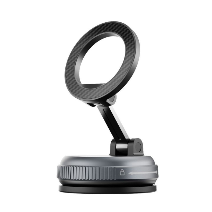 Magnetic phone holder with suction cup FORCELL Magic Mag compatible with MagSafe black 0INT