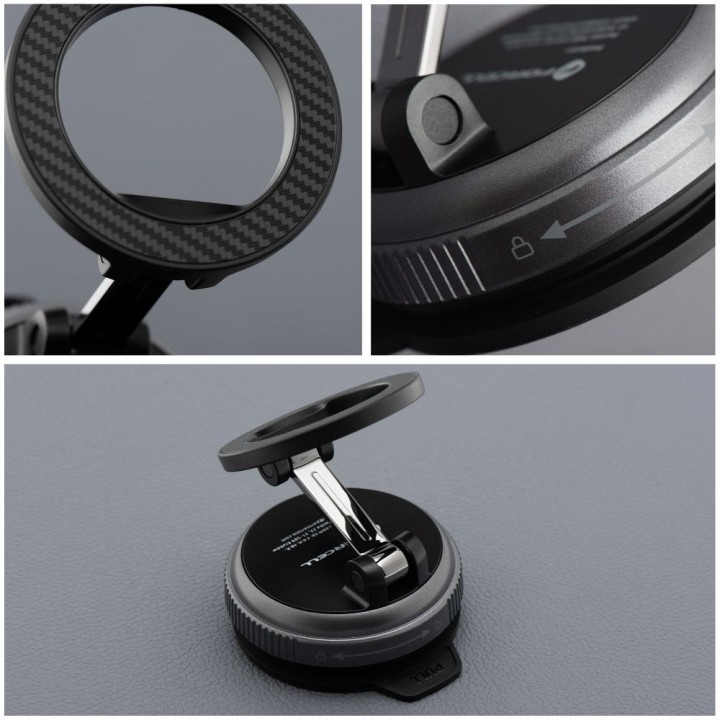 Phone holder with suction cup magnetic FORCELL Magic Mag compatible with Magsafe black 0INT