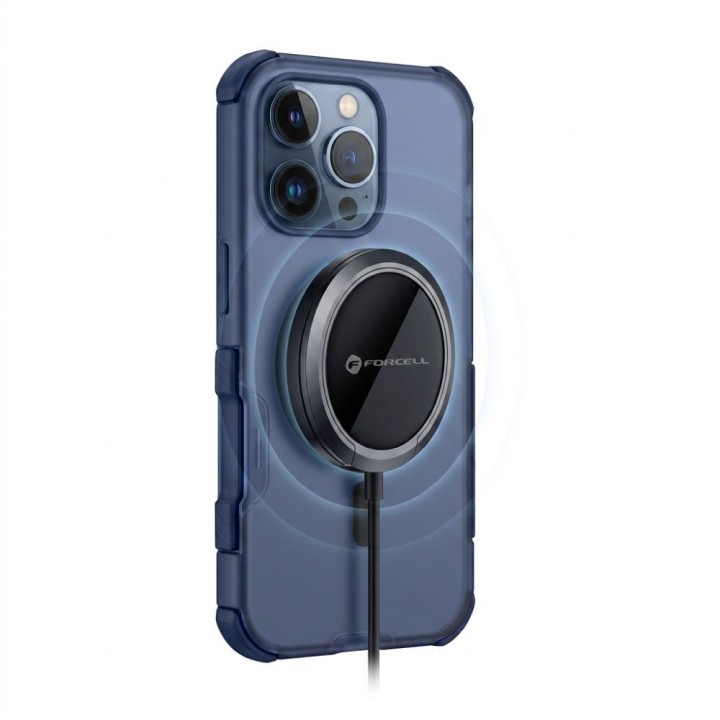 Case for iPhone 16 Forcell F-Protect BumperX Premium compatible with MagSafe navy blue 0INT
