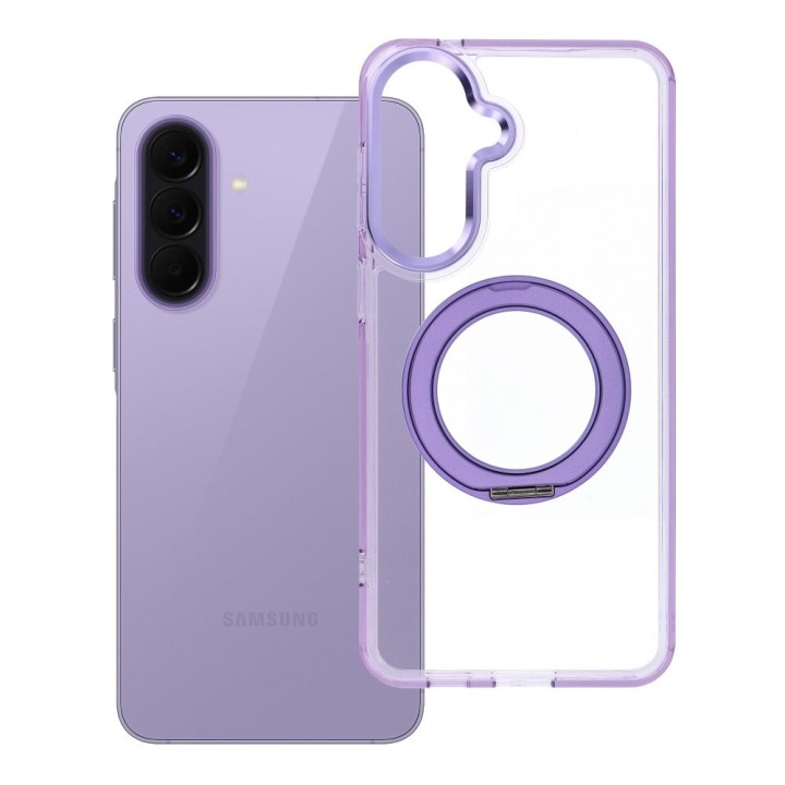 Etui na Samsung A57 Frame Circle Stand zgodne z MagSafe fioletowe