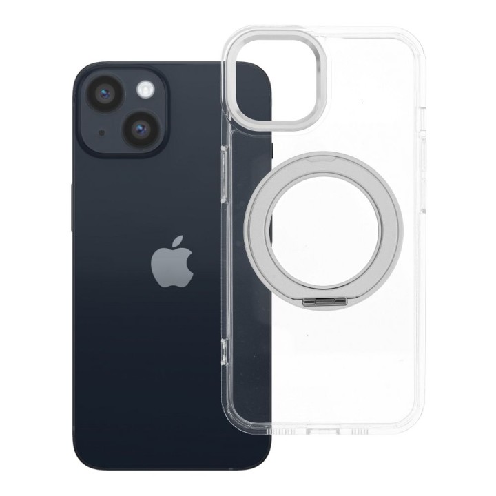Чохол для iPhone 14 Frame Circle Stand сумісний із MagSafe прозорий