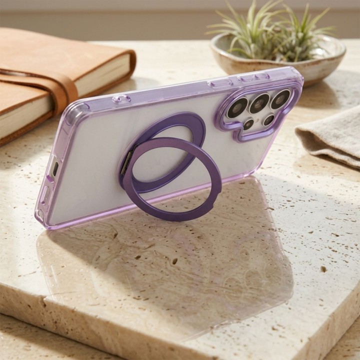 Case for Samsung S26 Frame Circle Stand MagSafe compatible purple