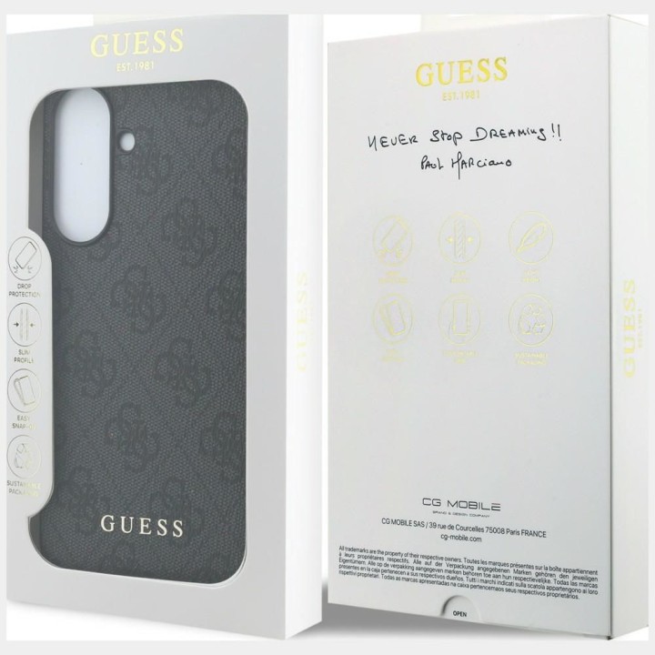 GUESS case for SAMSUNG Galaxy A57 GUHCSA57GF4GGR (PU 4G Classic Logo with Charm) black