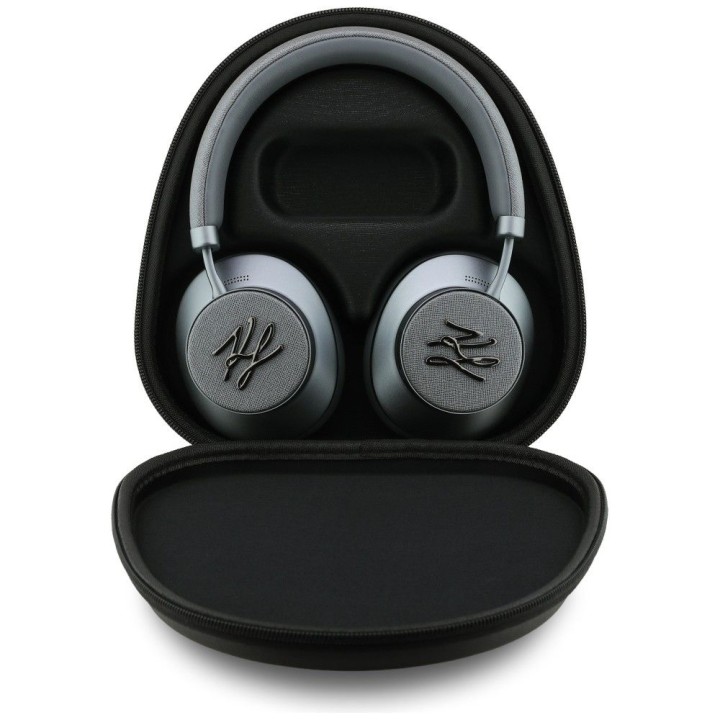 Wireless on-ear headphones ANC KARL LAGERFELD Grained Initials KF003084 grey
