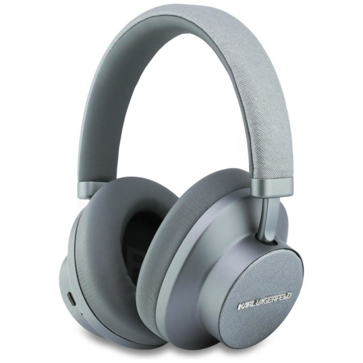 Wireless headphones on-ear ANC KARL LAGERFELD Saffiano Elongated KF003082 grey
