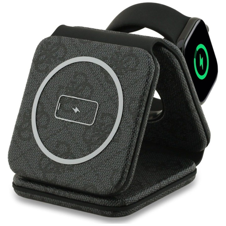 Wireless charger 3-in-1 compatible with MagSafe 15W GUESS GUE005439 black