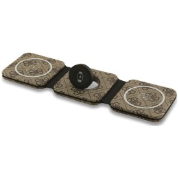 Wireless charger 3-in-1 compatible with MagSafe 15W GUESS GUE005440 brown