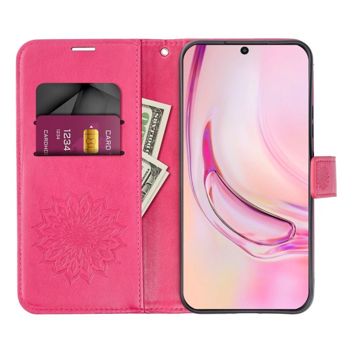 Flip case for iPhone 15 Mezzo Book mandala magenta
