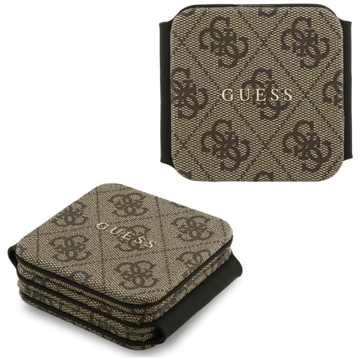 Wireless charger 3-in-1 compatible with MagSafe 15W GUESS GUE005440 brown