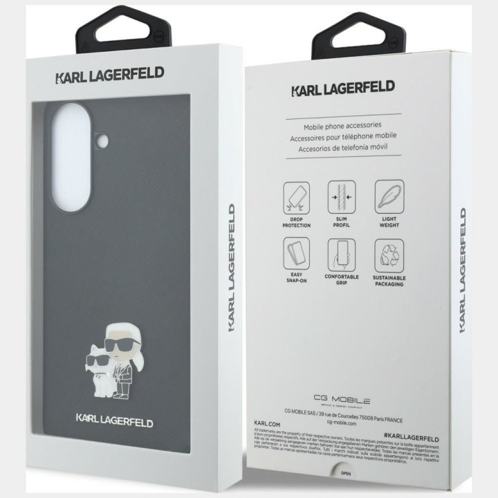 KARL LAGERFELD case for SAMSUNG A37 KLHCSA37PSAKCMPK (Saffiano W/ K&C Metal Logo) black