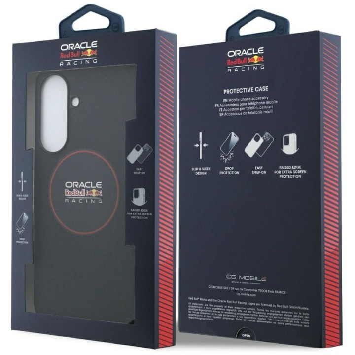 RED BULL case for SAMSUNG A57 RBHCA5724PUILVR (Meshed PU Red Ring & Metal Buttons) navy blue