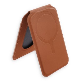 Чохол гаманець з підставкою сумісний з MagSafe Satechi Vegan Leather Wallet Stand шкіряний коричневий