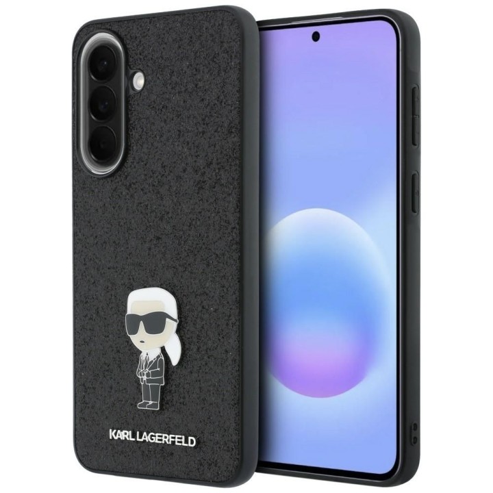 KARL LAGERFELD чехол для SAMSUNG A57 KLHCSA57GKNPSK (Fixed Glitter Ikonik Логотип Металл Pin) черный