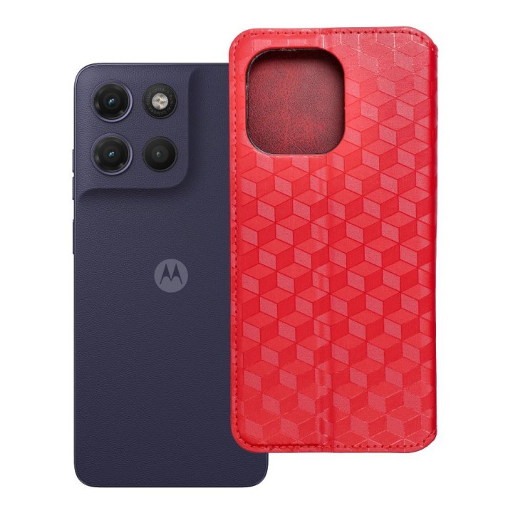 Flip case for Motorola G17 Cubic Book red