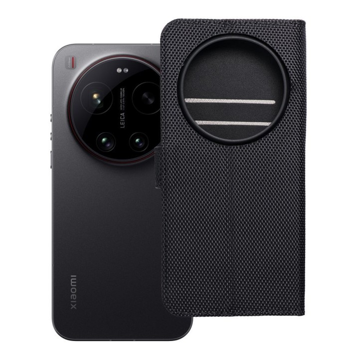 Чохол з клапаном для Xiaomi 17 ULTRA 4Card RFID протикрадіжний tech fabric чорний
