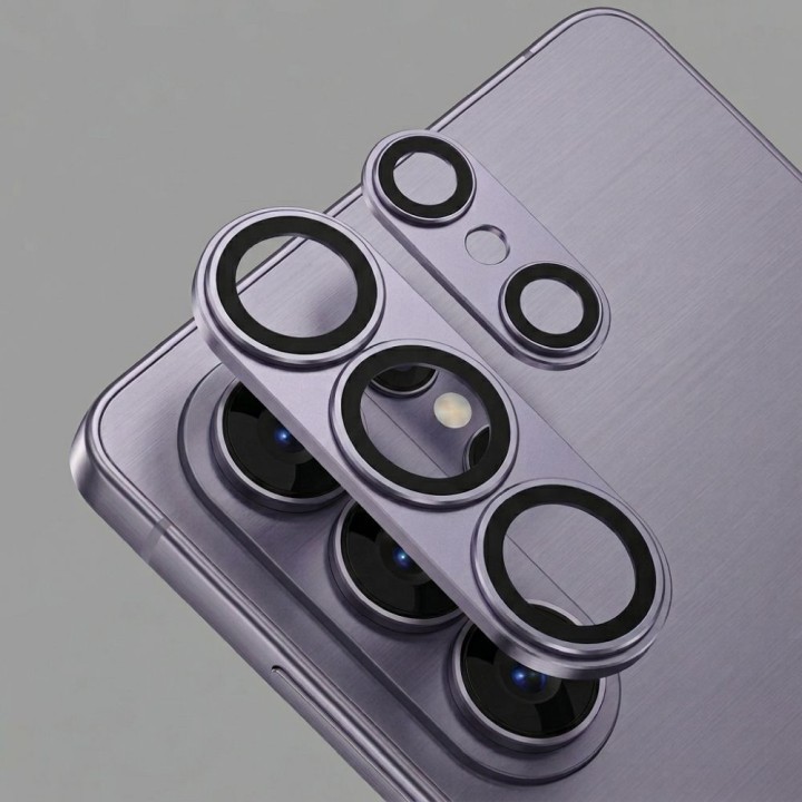 Закаленное стекло на камеру для Samsung S26 ULTRA AR+AF Full Metal фиолетовое