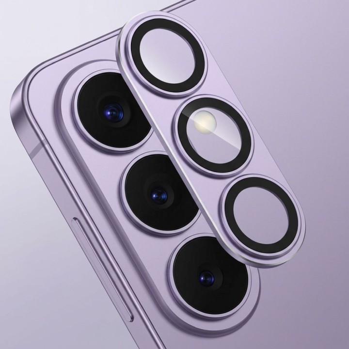 Закаленное стекло на камеру для Samsung S26 AR+AF Full Metal фиолетовое