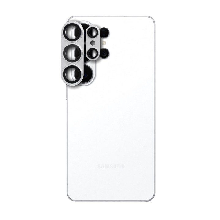 Szkło hartowane na aparat do Samsung S26 ULTRA AR+AF Full Metal srebrne