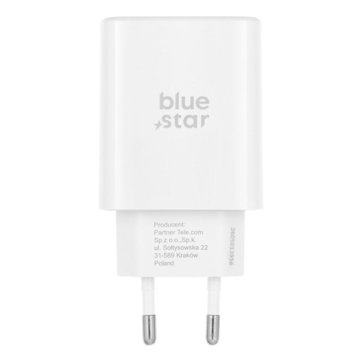 Wall charger for phone Blue Star USB C QC4.0 PD 3A 35W + USB-C to USB-C cable TFB-TC-35WPD white