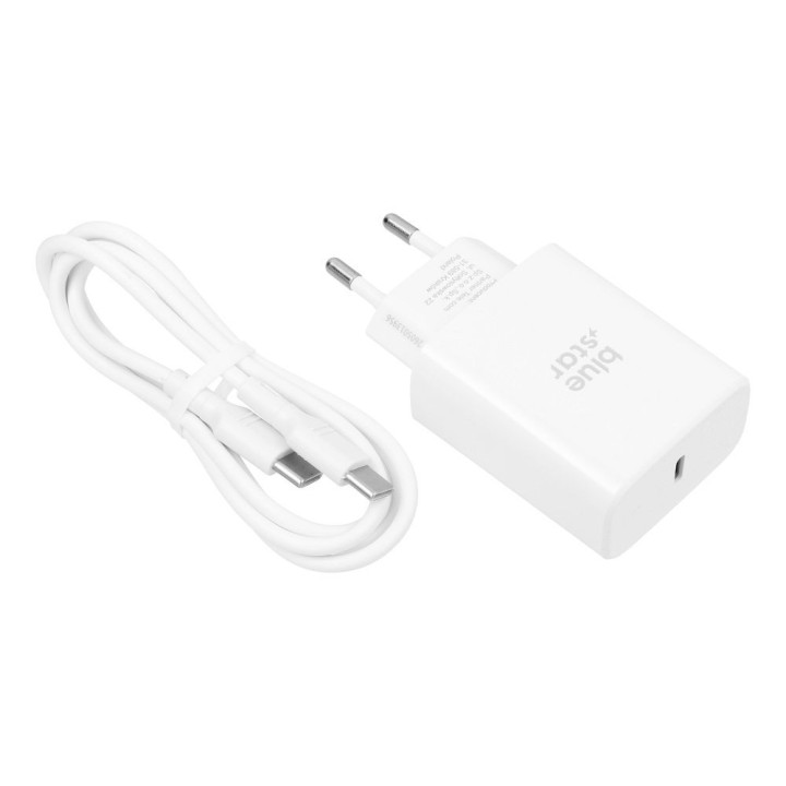 Wall charger for phone Blue Star USB C QC4.0 PD 3A 35W + USB-C to USB-C cable TFB-TC-35WPD white