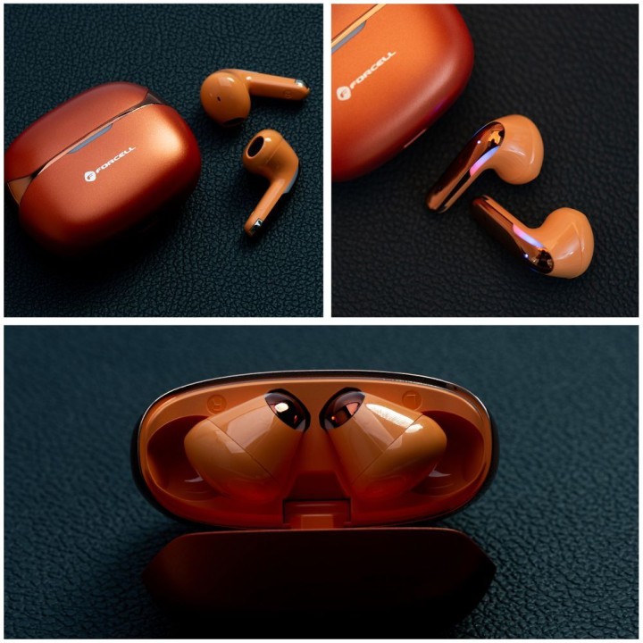Wireless in-ear headphones TWS Forcell F-Audio Pulse Air ENC gold 0INT