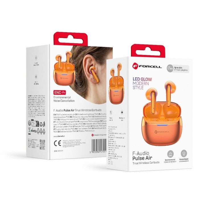 Wireless in-ear headphones TWS Forcell F-Audio Pulse Air ENC gold 0INT
