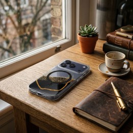Чохол для iPhone 13 / 14 Golden сумісний з MagSafe чорний