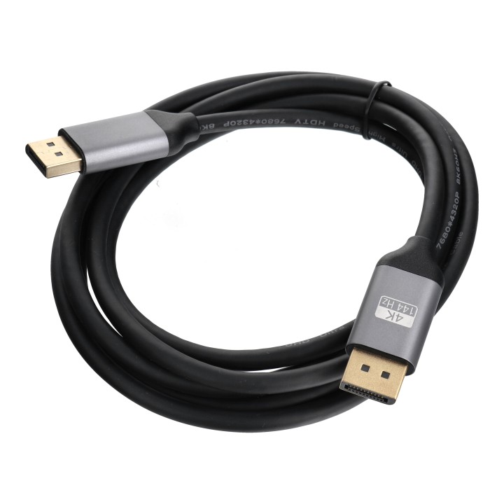 Кабель Display Port — Display Port 1.4 Blue Star 4K 144Hz - High Speed, HDR, Ethernet, G-SYNC/FreeSync, 32Gbps, 2 m черный