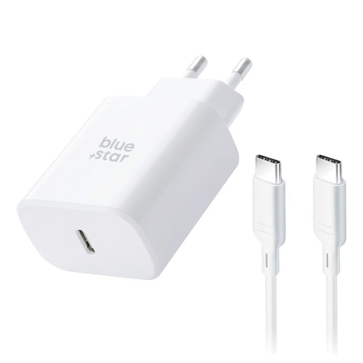 Wall charger for phone Blue Star USB C QC4.0 PD 3A 35W + USB-C to USB-C cable TFB-TC-35WPD white
