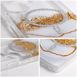 Чехол для Samsung S24 / S25 Golden совместимый с MagSafe белый