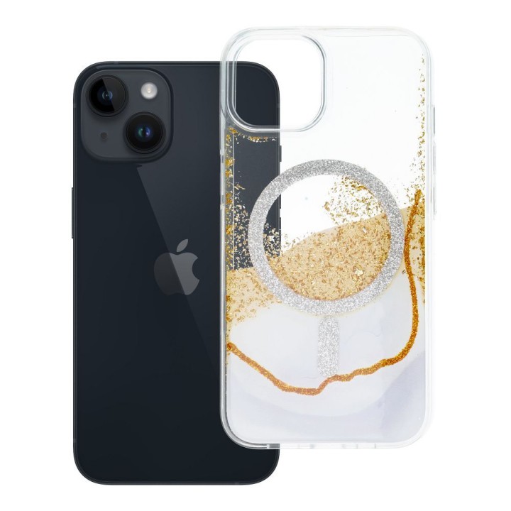 Case for iPhone 13 / 14 Golden compatible with MagSafe white