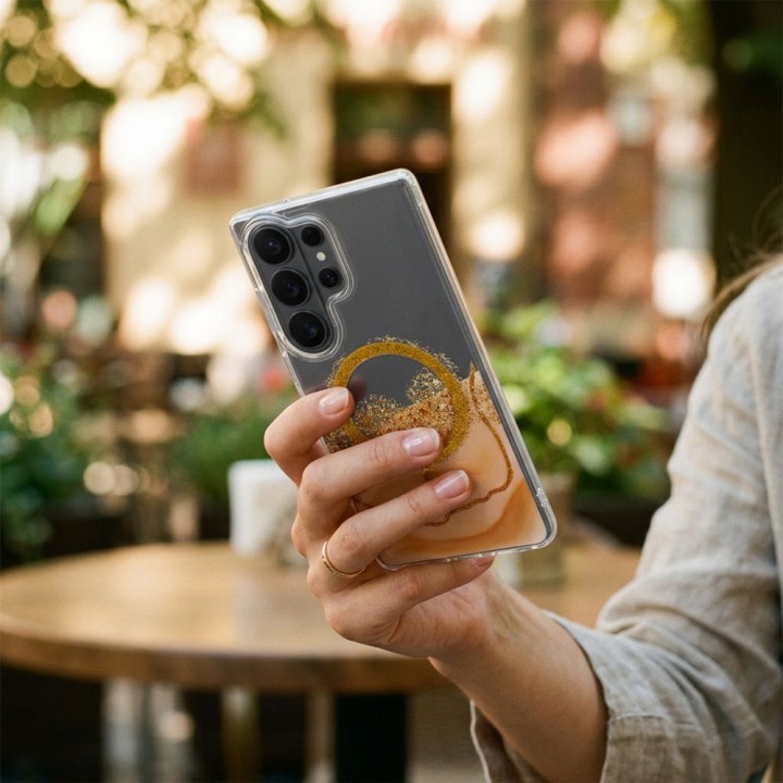 Чехол для Samsung S24 / S25 Golden совместимый с MagSafe золотой