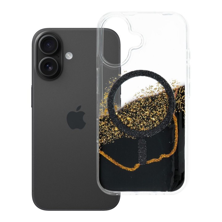 Etui na iPhone 16 Golden zgodne z MagSafe czarne