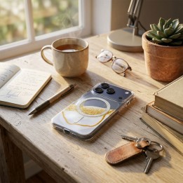 Etui na iPhone 15 Golden zgodne z MagSafe białe