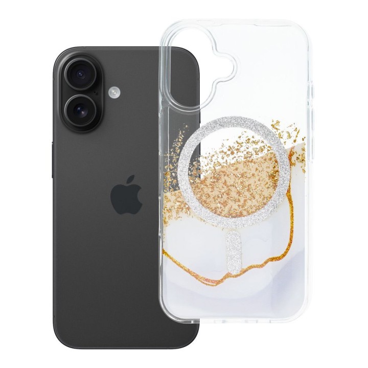 Case for iPhone 16 Golden MagSafe compatible white