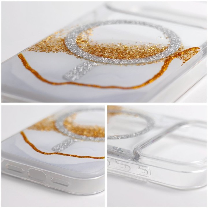 Case for iPhone 15 Golden MagSafe compatible white
