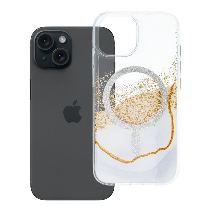 Case for iPhone 15 Golden MagSafe compatible white