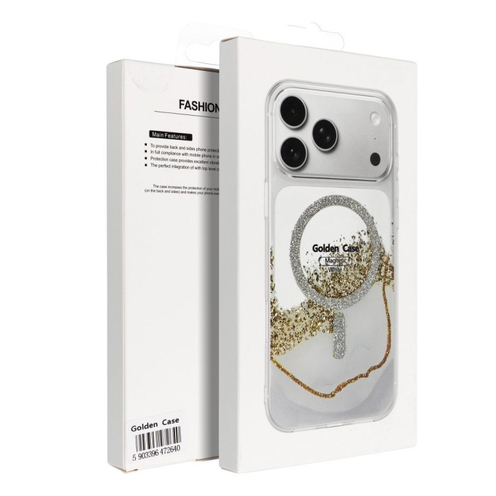 Etui na iPhone 15 Golden zgodne z MagSafe białe