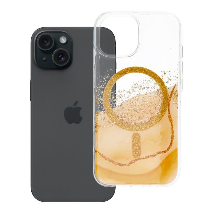 Case for iPhone 15 Golden compatible with MagSafe gold
