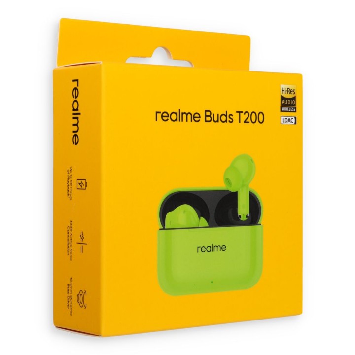Беспроводные наушники вкладыши Realme Buds T200 зеленые